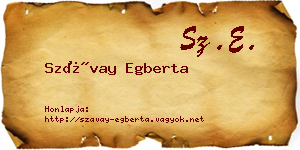 Szávay Egberta névjegykártya